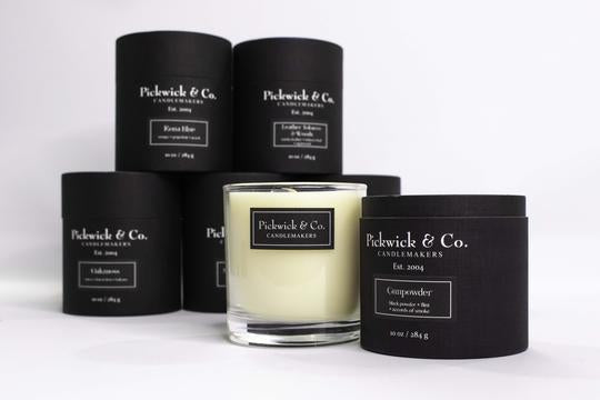 pickwick and co leather tobacco and woods Pickwick & Co. Candles